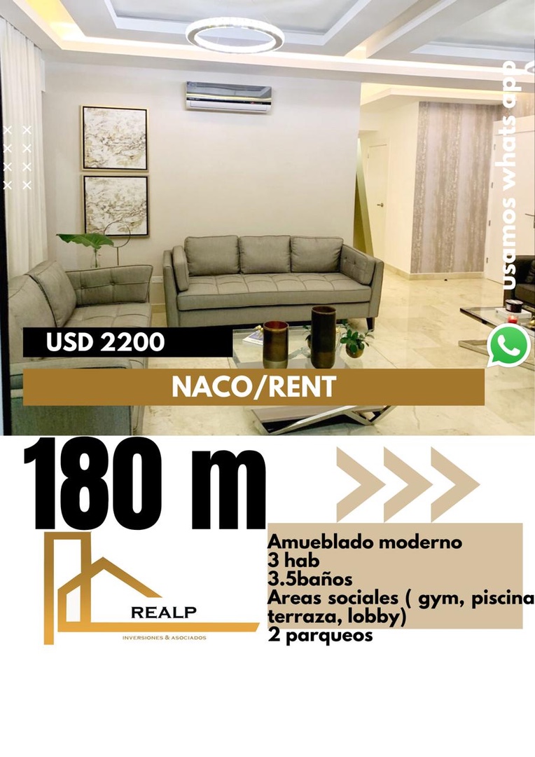 apartamentos - Apartamento en alquiler Ensanche Naco 0