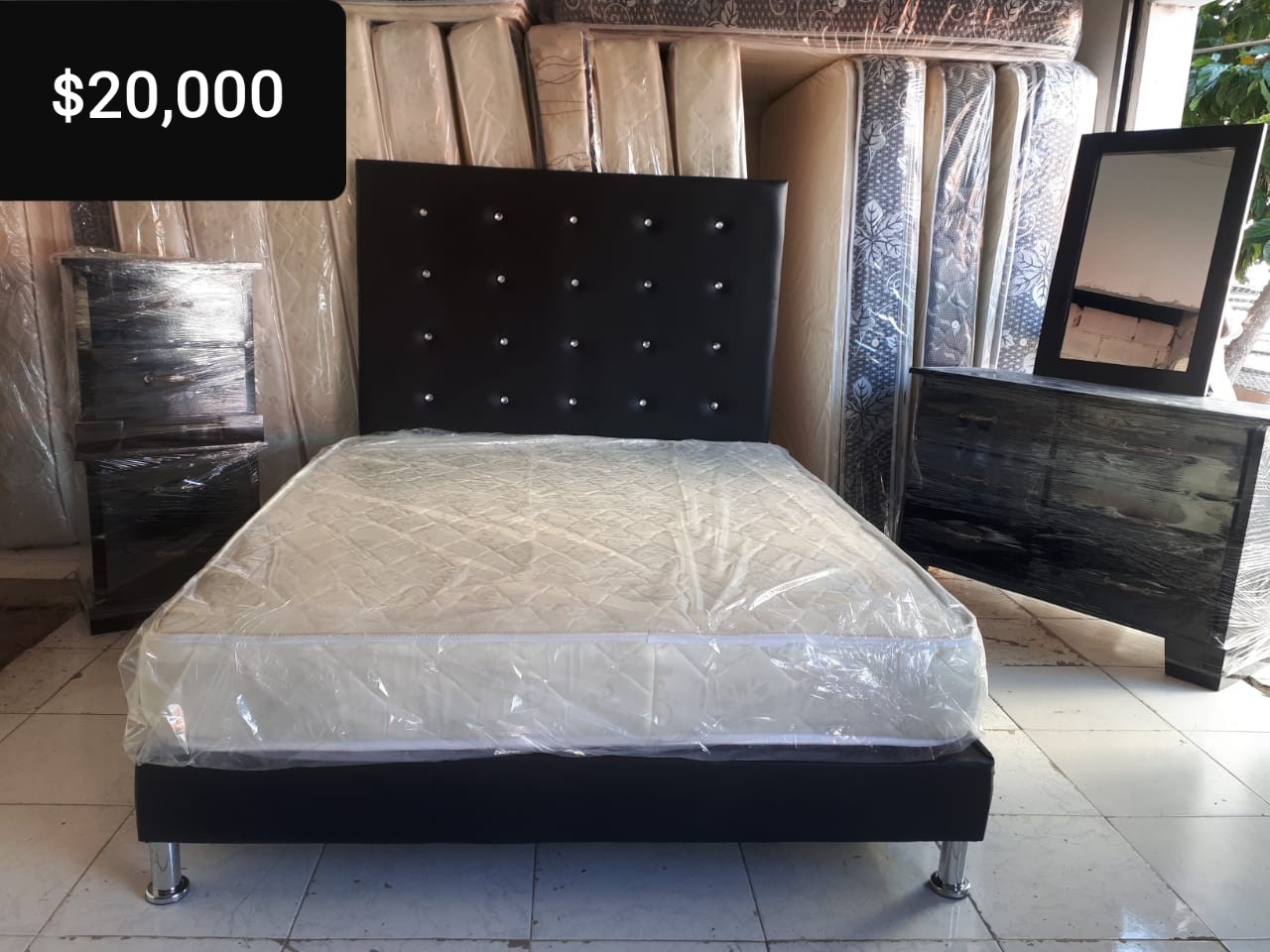 muebles y colchones - Juego de Habitación Negro con Colchon Juego de Habitacion 0