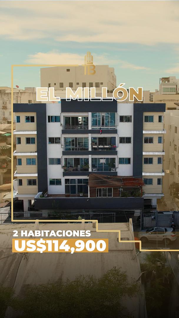 apartamentos - Apartamento de dos habitaciones en El Millon, Santo Domingo  2