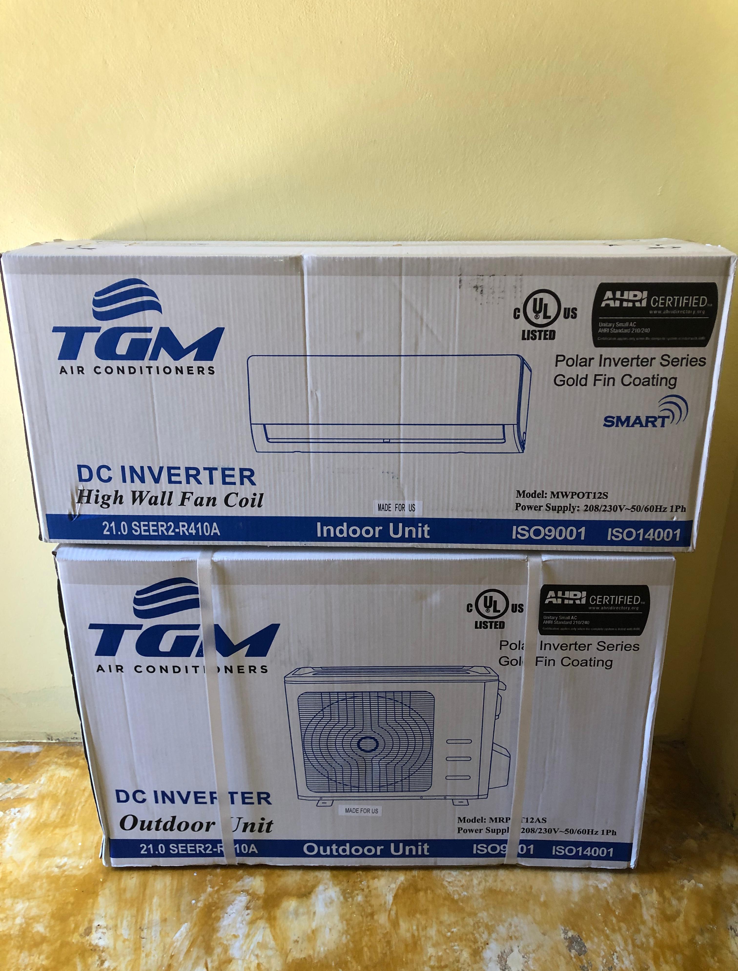 aires acondicionados y abanicos - aire acondicionado tgm 12,000 btu inverter eficiencia 21  0