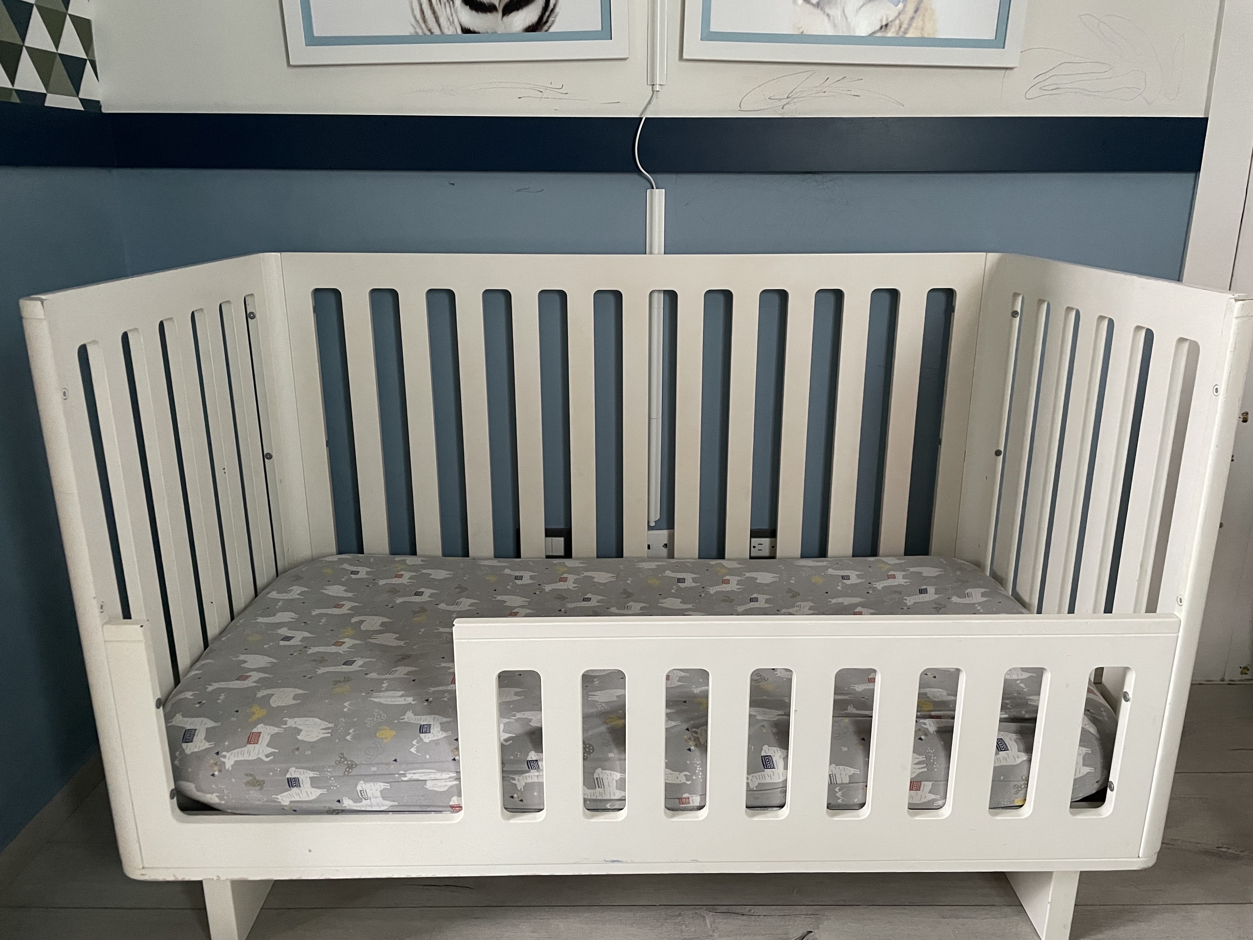 muebles - Cuna + Colchon Convertible en Camita con Baranda 0