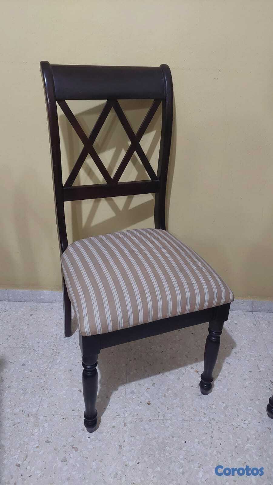 muebles y colchones - Juego Comedor de Caoba y tope en Cristal. Lo Baje de precio. 2