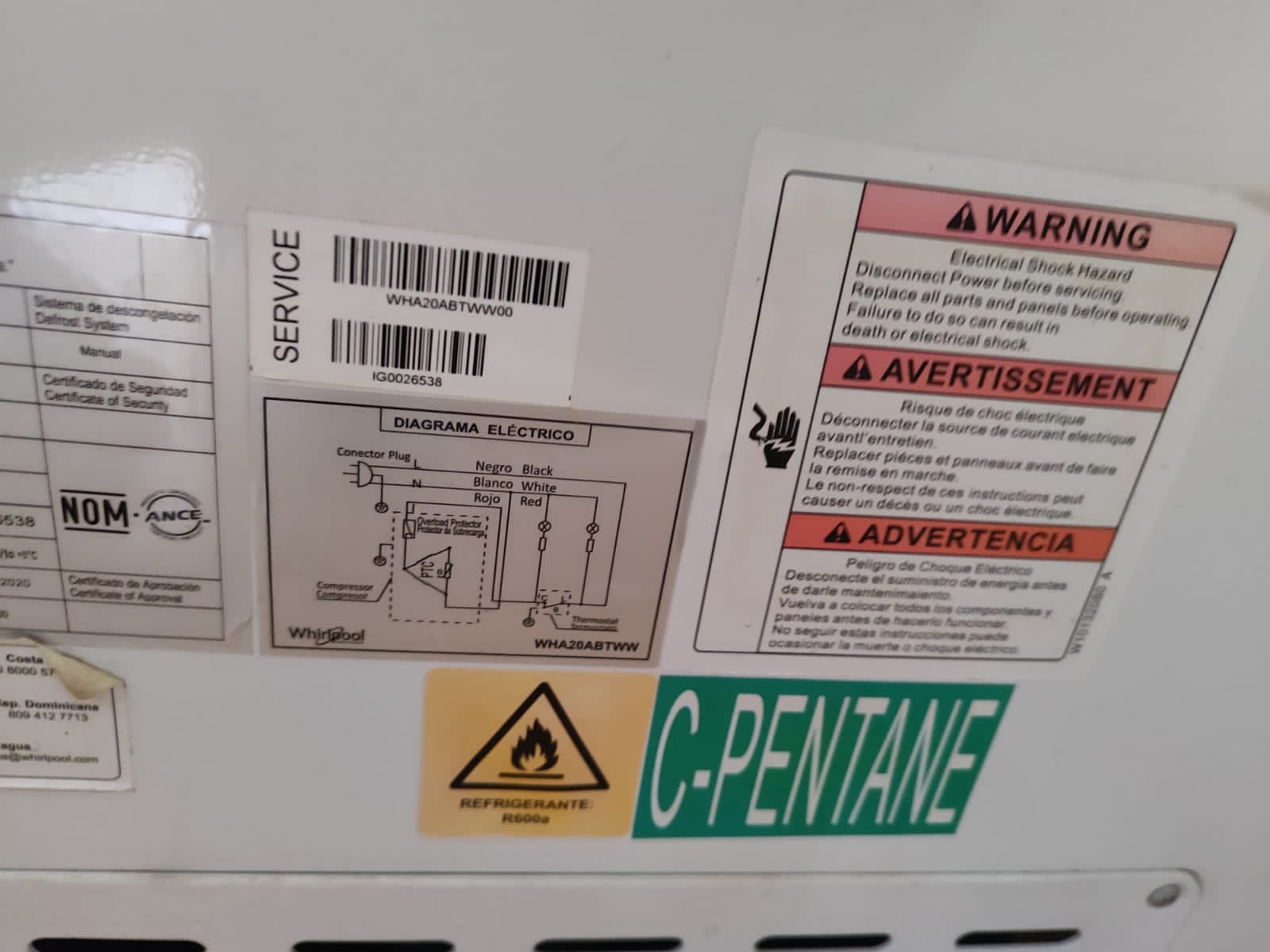equipos profesionales - Freezer Whirlpool 