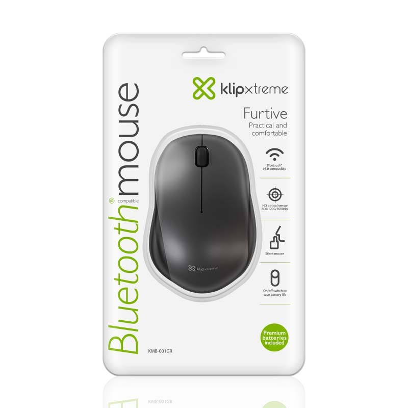 computadoras y laptops - MOUSE OPTICO KLIPX FIRTIVE, BLUETOOTH  3 BOTONES, 1600 DPI, GRIS  1