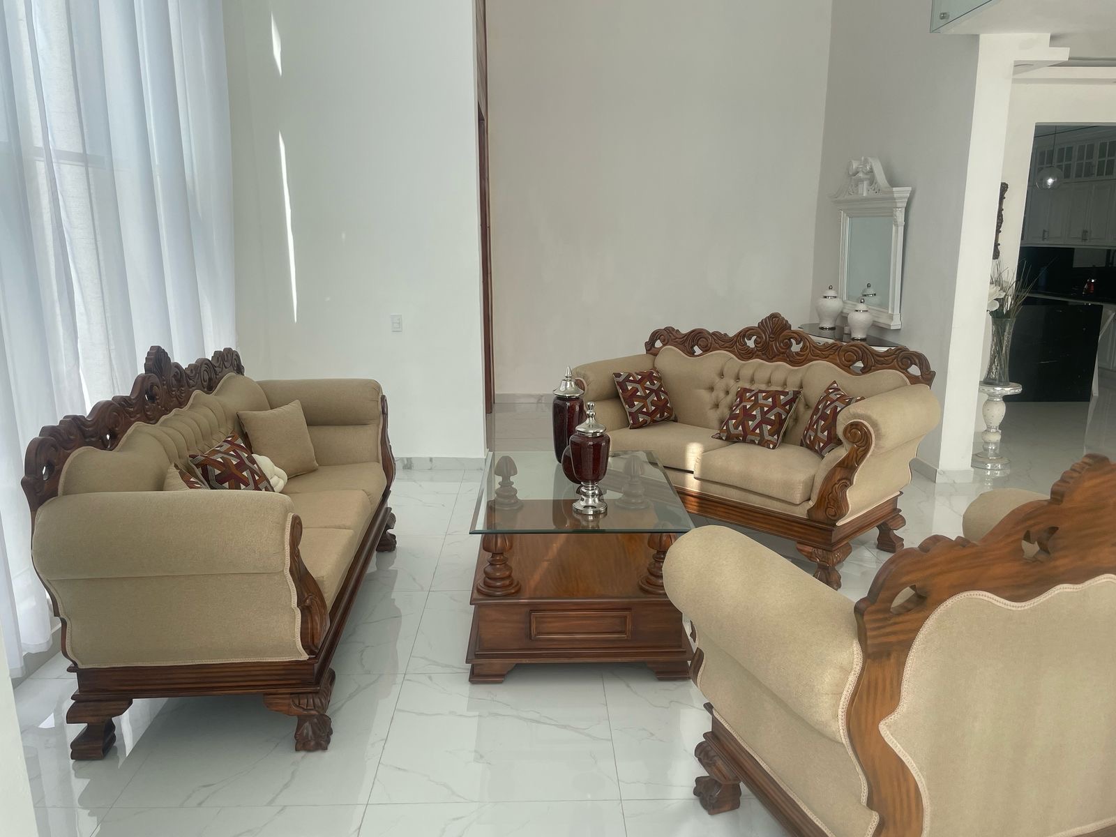 muebles y colchones - Juego de muebles imperiales en caoba  1