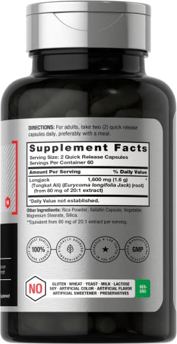 Salud y Equipamiento Médico - Longjack Tongkat Ali 1600 Mg 120 Capsulas Horbaach 1