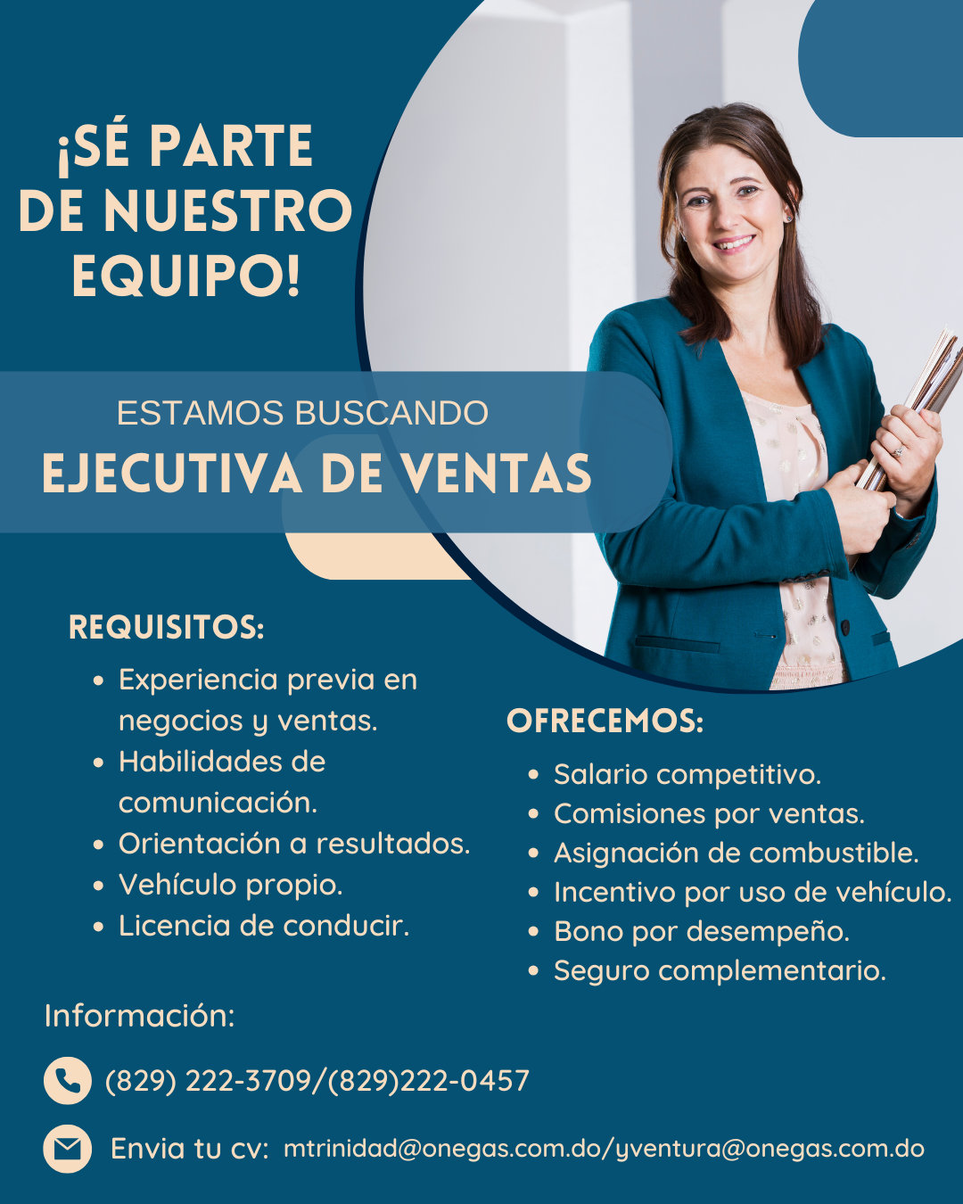 empleos disponibles - Ejecutiva de ventas 
Chofer de Cabezote 