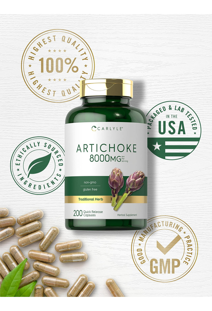 Salud y Equipamiento Médico - Extracto De Alcachofa 8000 Mg 200 Cap Carlyle 4