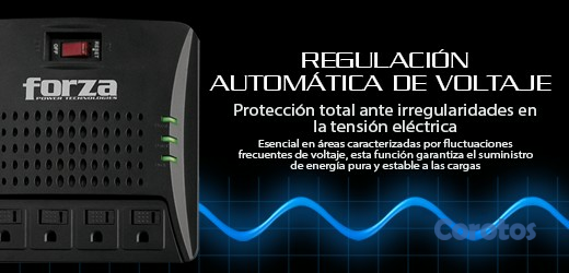 computadoras y laptops - REGULADOR DE VOLTAJE FORZA 3000VA, REGLETA DE 4XTOMAS 110V/1500W/900J, 2XRJ11/RJ 1