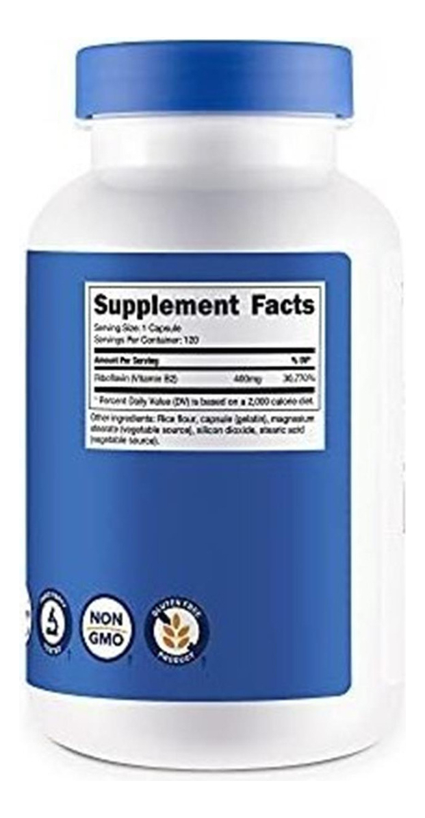Salud y Equipamiento Médico - Nutricost Vitamina B2 400 Mg, 120 Capsulas 3