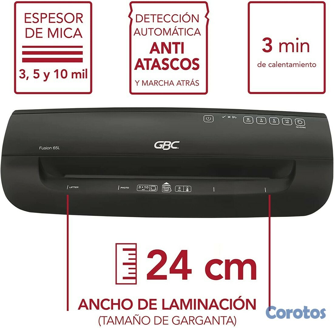 impresoras y scanners - plastificadora FUSION 65L ,9 pulgadas  para mica gruesa MICAS de 3, 5 y hasta 10 1