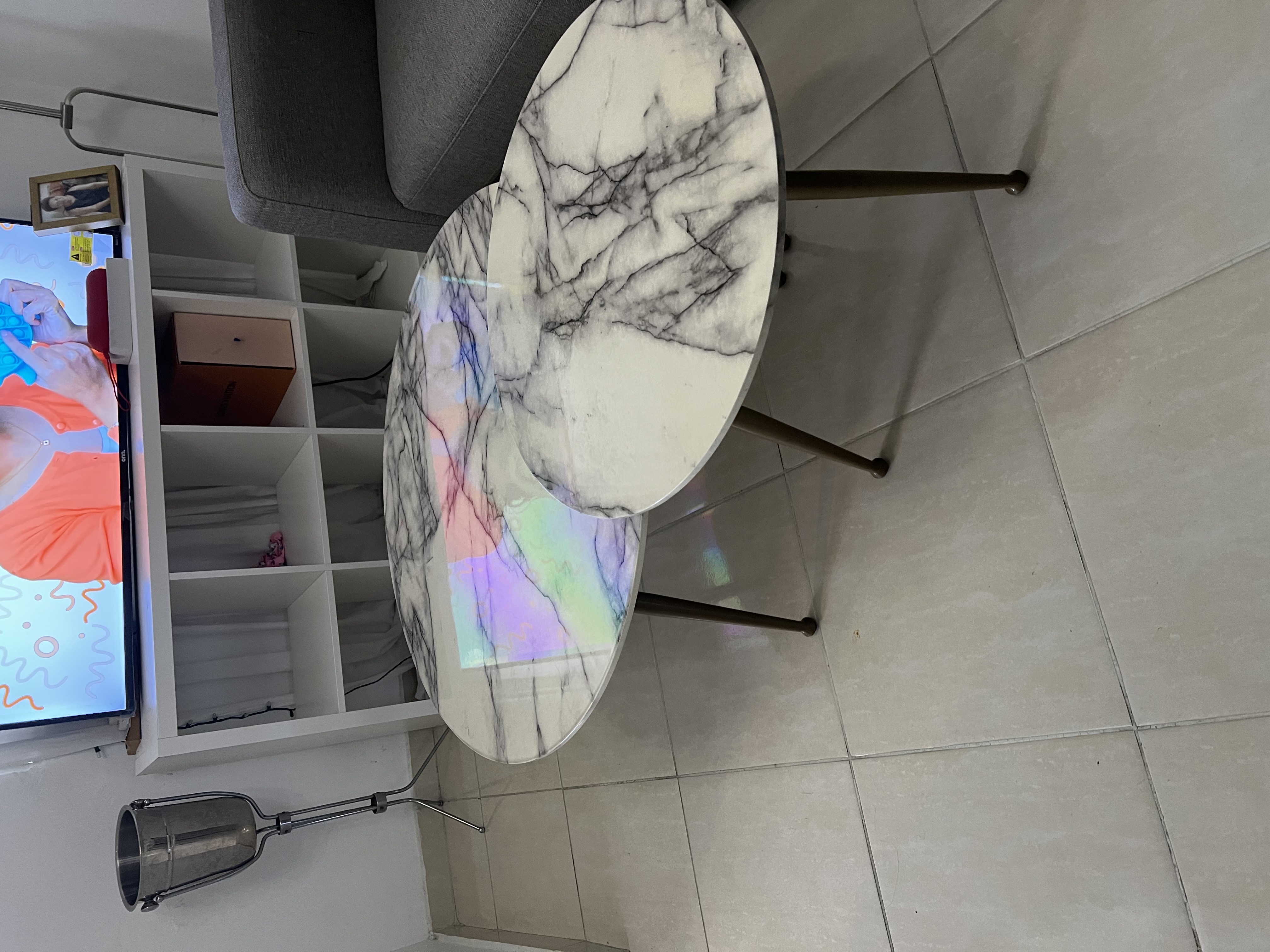 decoración y accesorios - mesas de centro con tope en laminado de mármol 2 0