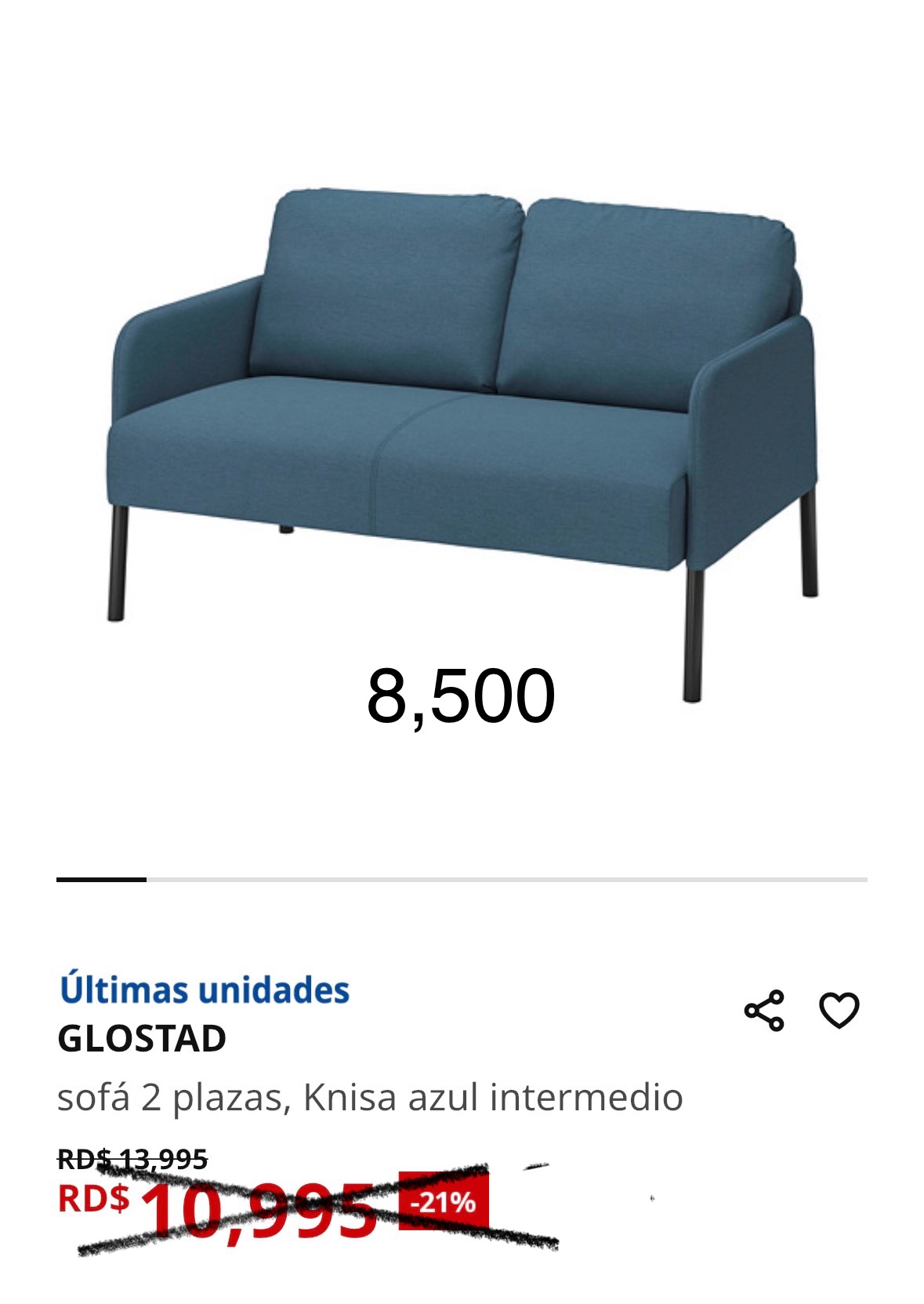 decoración y accesorios - Sofá de dos plazas ( mueble ) 