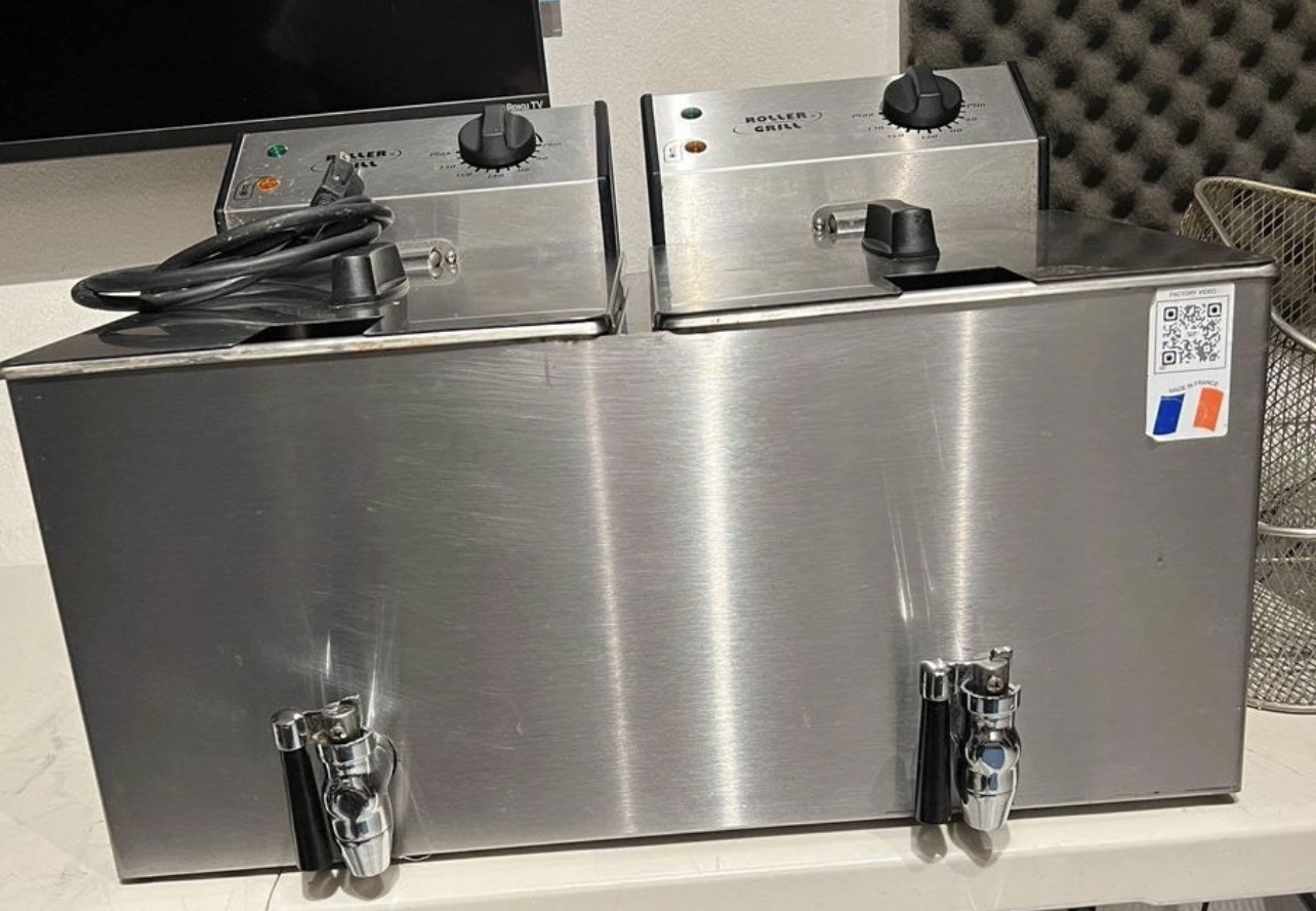 equipos profesionales - Freidora eléctrica profesional doble tanque 2 x 8
L con sistema de drenaje