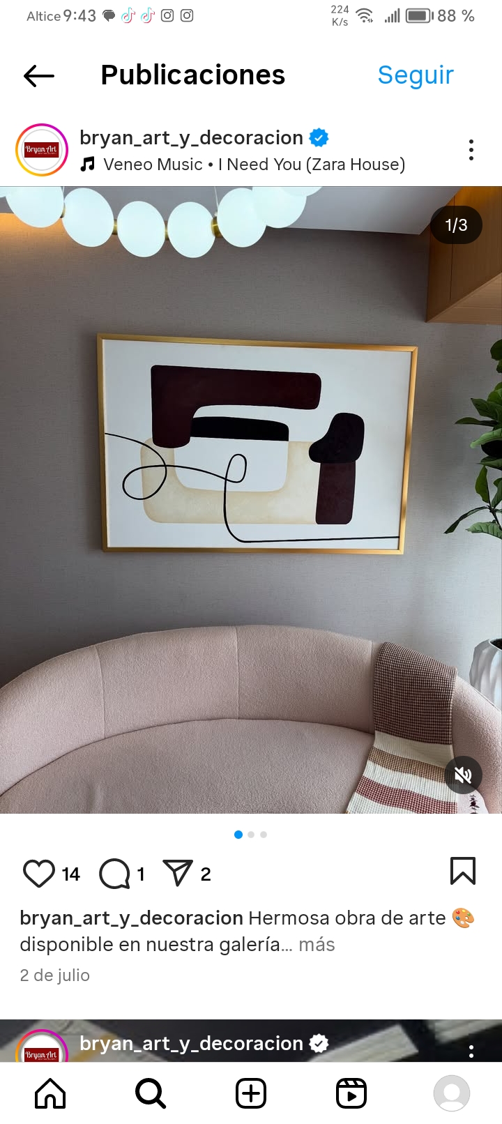 decoración y accesorios - Obra de arte abstracta 