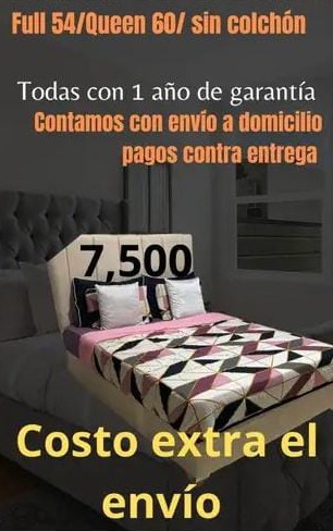 muebles y colchones - base de cama con espaldar  0