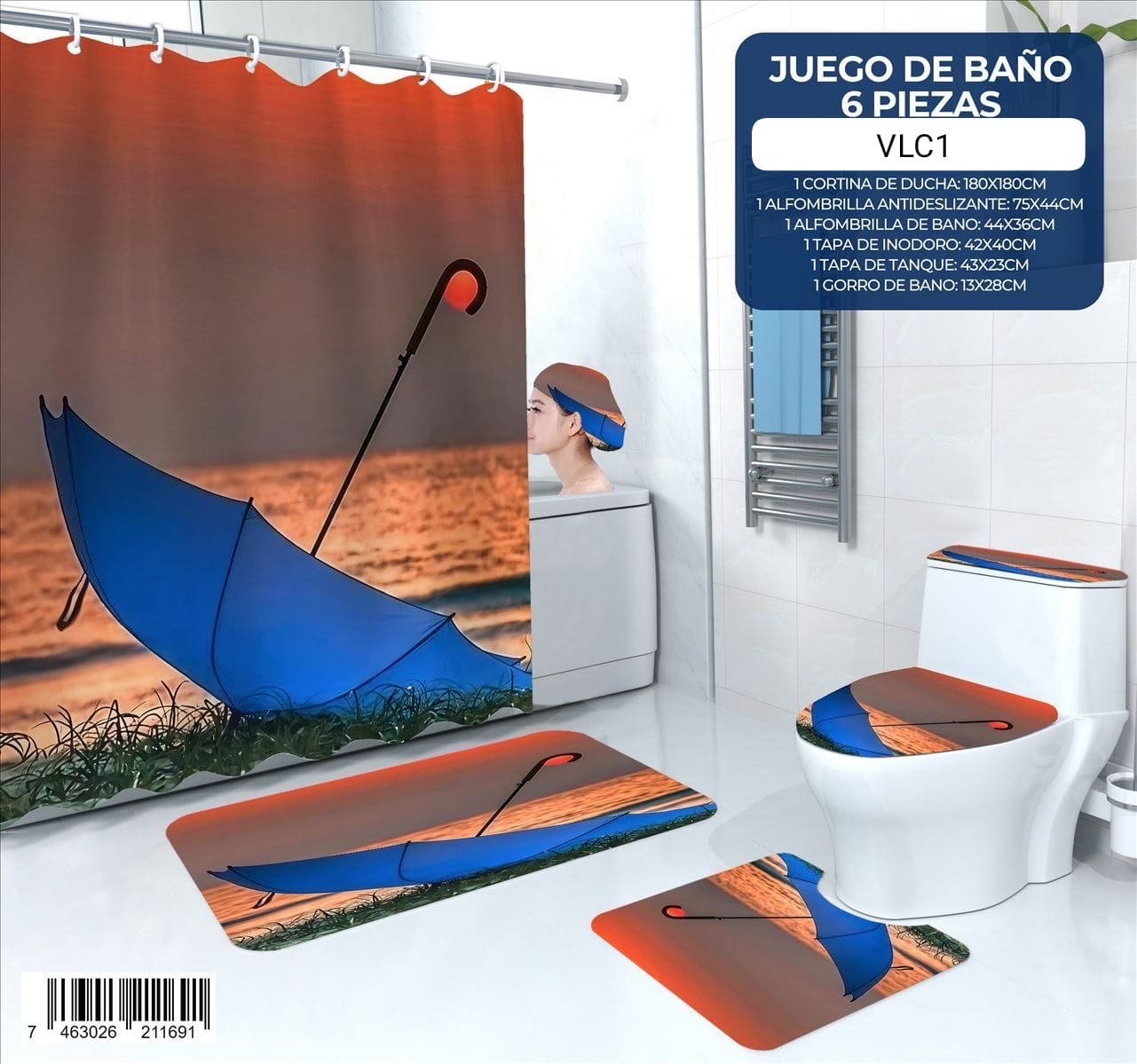 decoración y accesorios - juego de baños de 6 piezas  9