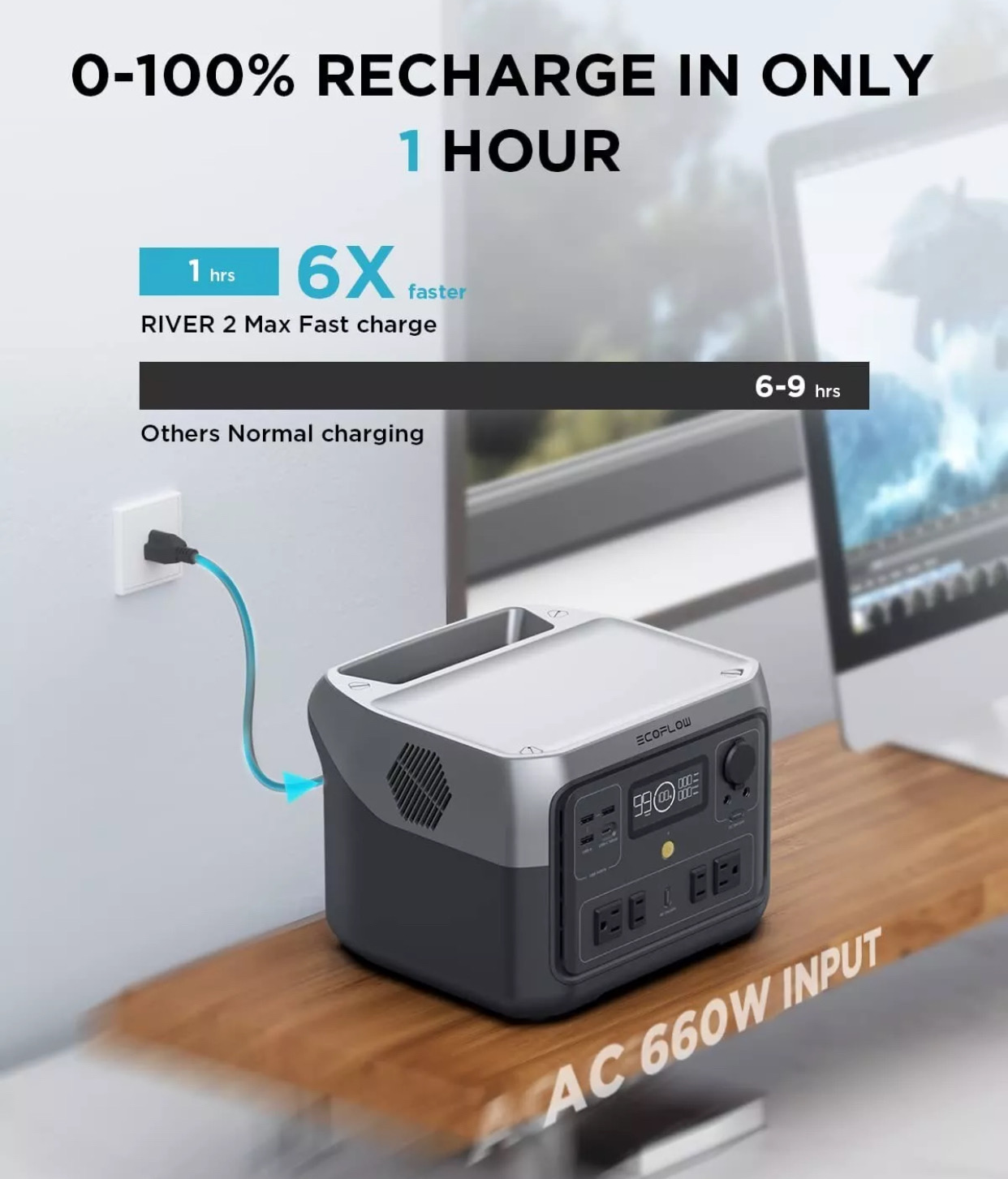 plantas e inversores - EcoFlow RIVER 2 Max Power Station 512Wh  5