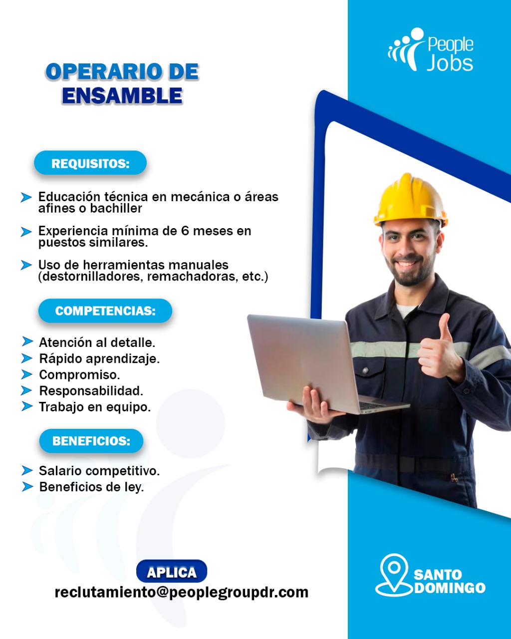 empleos disponibles - Operario de ensamble 