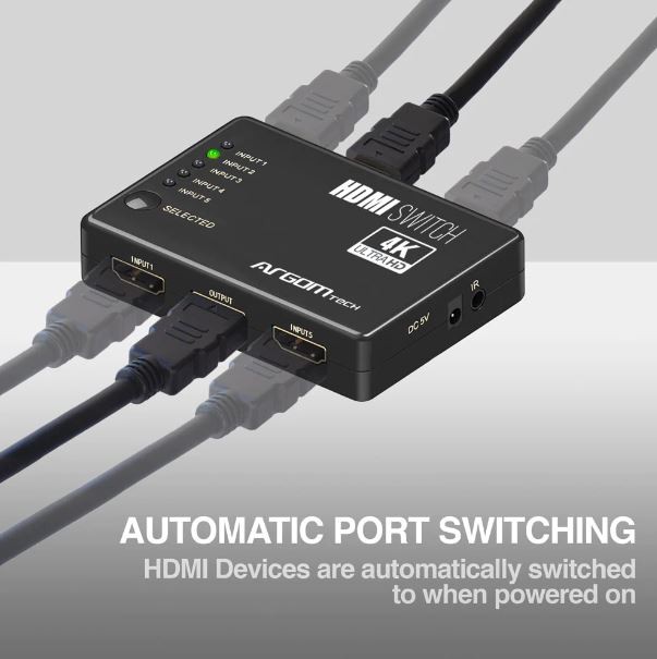 otros electronicos - Switch y Splitter HDMI de 5 puertos 2 funcion en 1 ARGOM ARG-AV-5125 3
