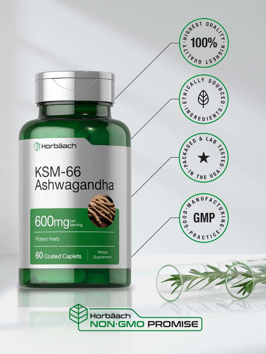 Salud y Equipamiento Médico - Ksm-66 Ashwagandha 600mg 60 Cap Horbaach 4