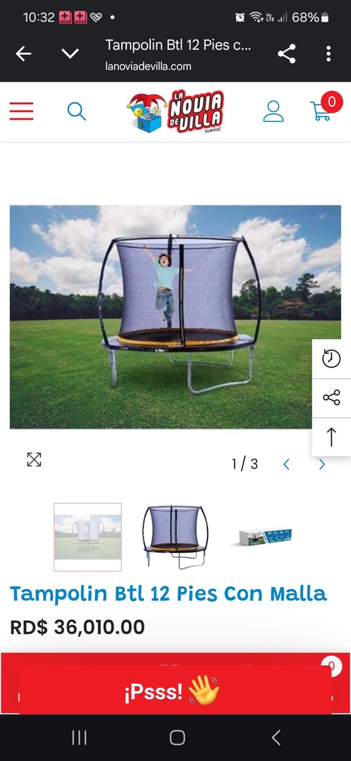 deportes - Oferta Trampolín 12 pies como nuevo, Resiste hasta 250 libras!! 3