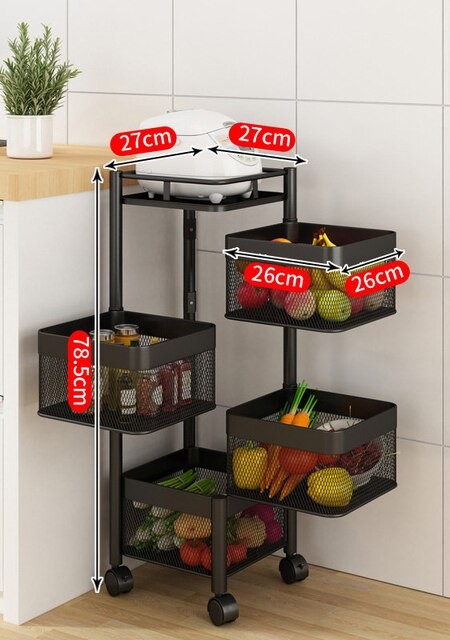 decoración y accesorios - Carrito con ruedas de 4 niveles carro organizador maquilladoras cocina  1