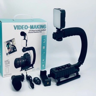 accesorios para electronica - Estabilizador de vídeo en forma de U/C con luz LED y microfono video making  1