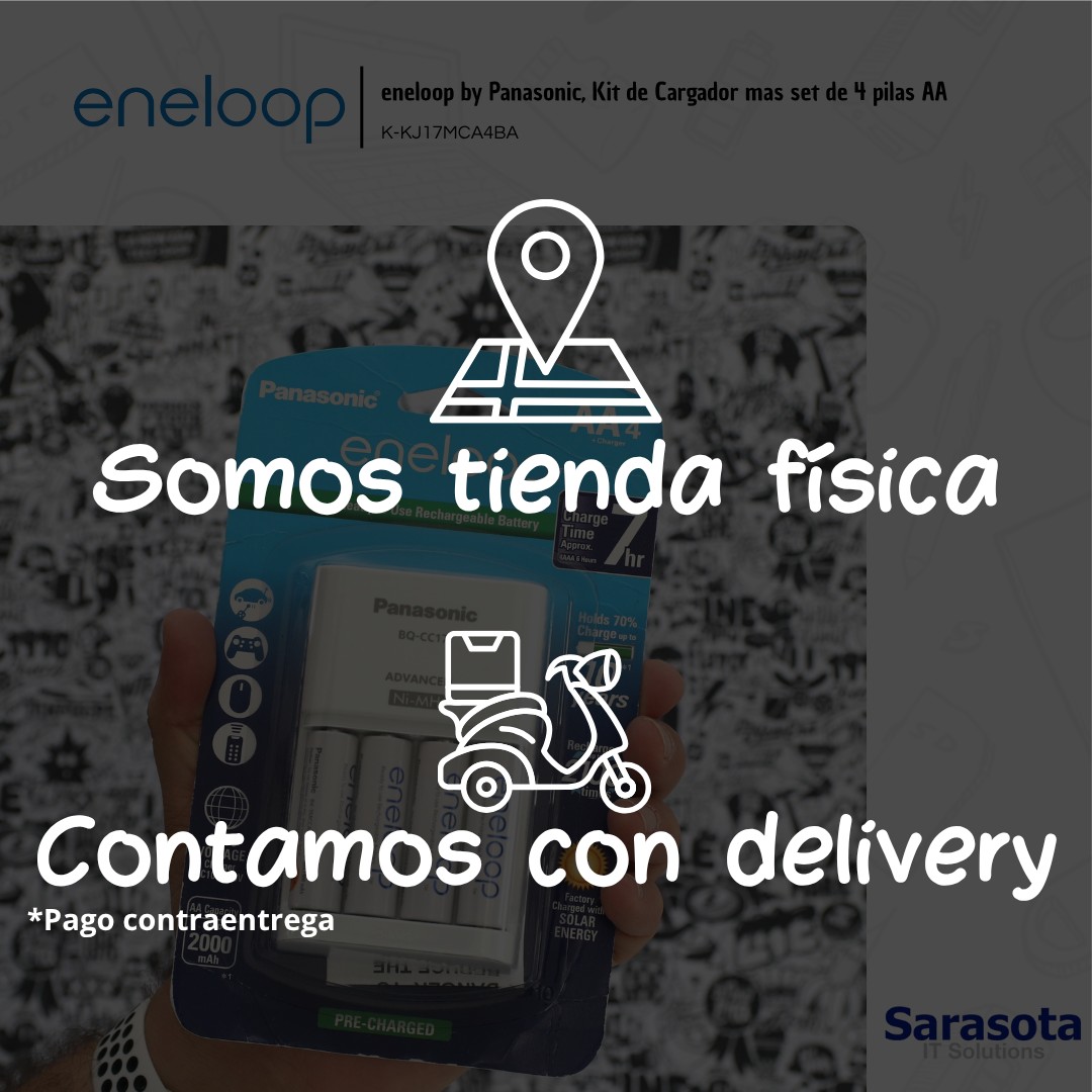 accesorios para electronica - Cargador con baterías recarcables AA Eneloop Panasonic 7hr 4