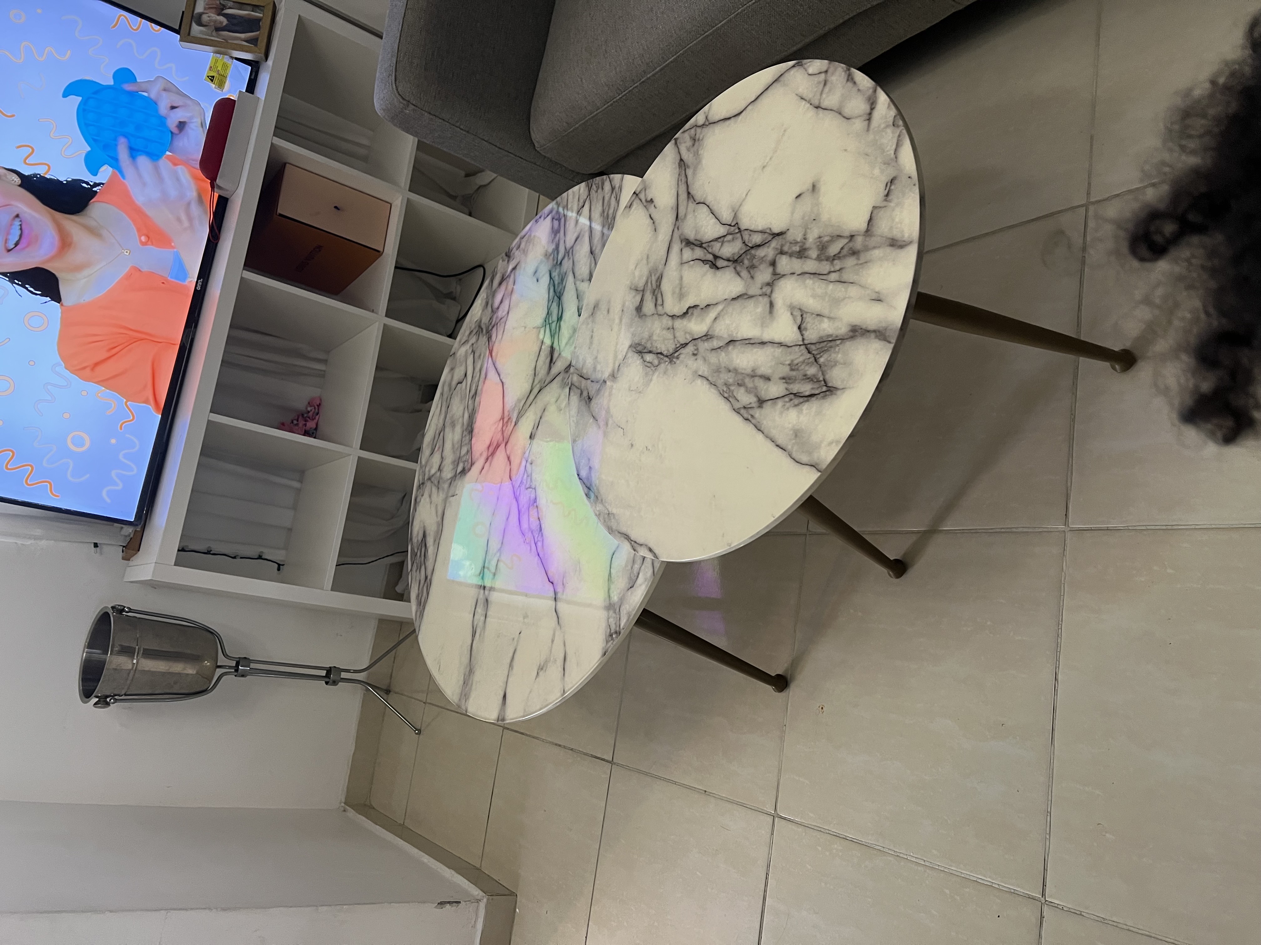 decoración y accesorios - mesas de centro con tope en laminado de mármol 2 2