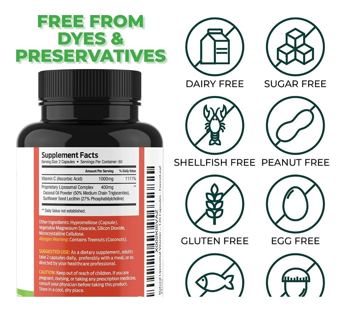 Salud y Equipamiento Médico - Vitamina C 120 Cap Forestleaf 1