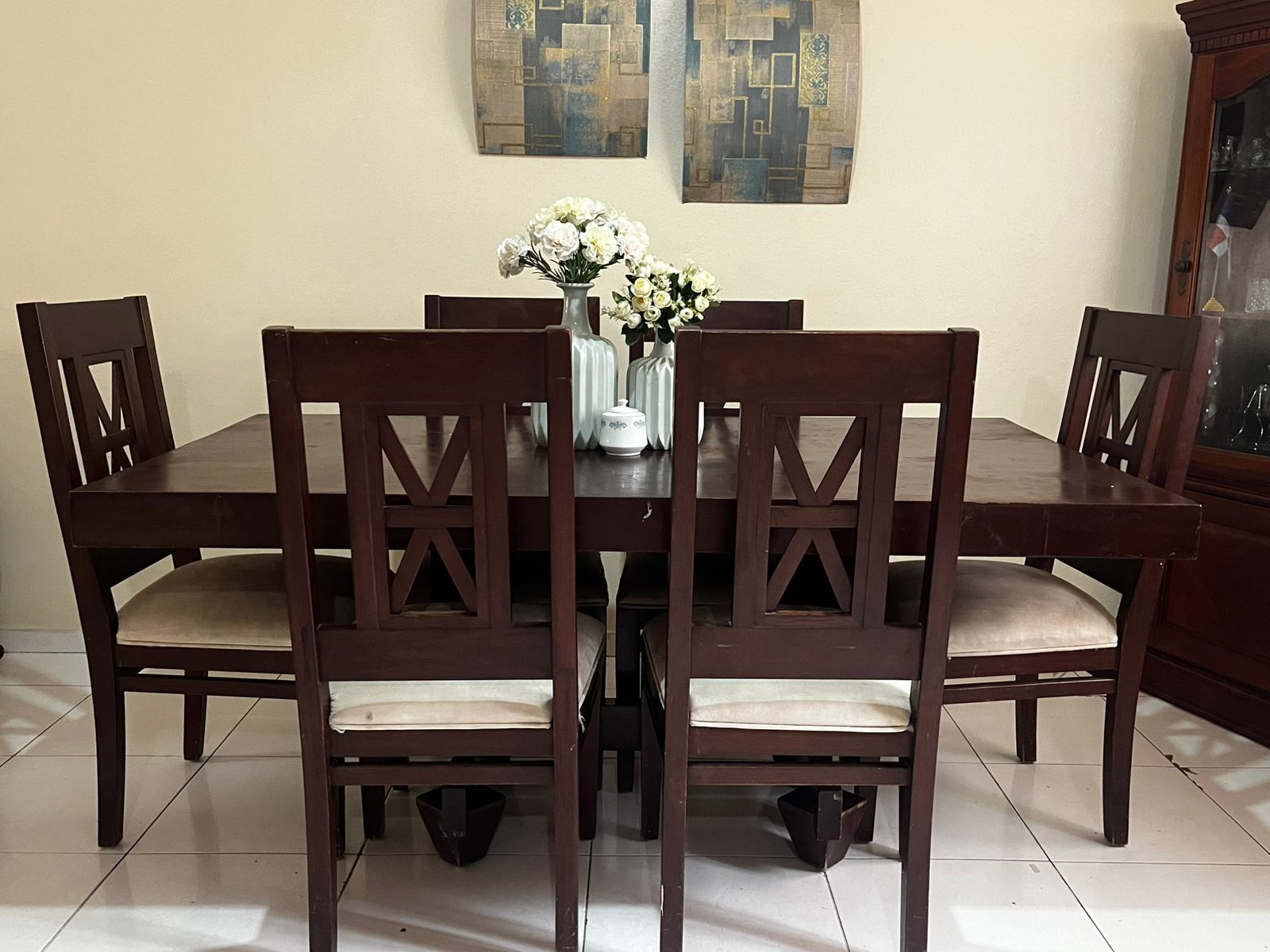 muebles y colchones - De Oportunidad! Juego de Mesa de caoba de 6 sillas 7