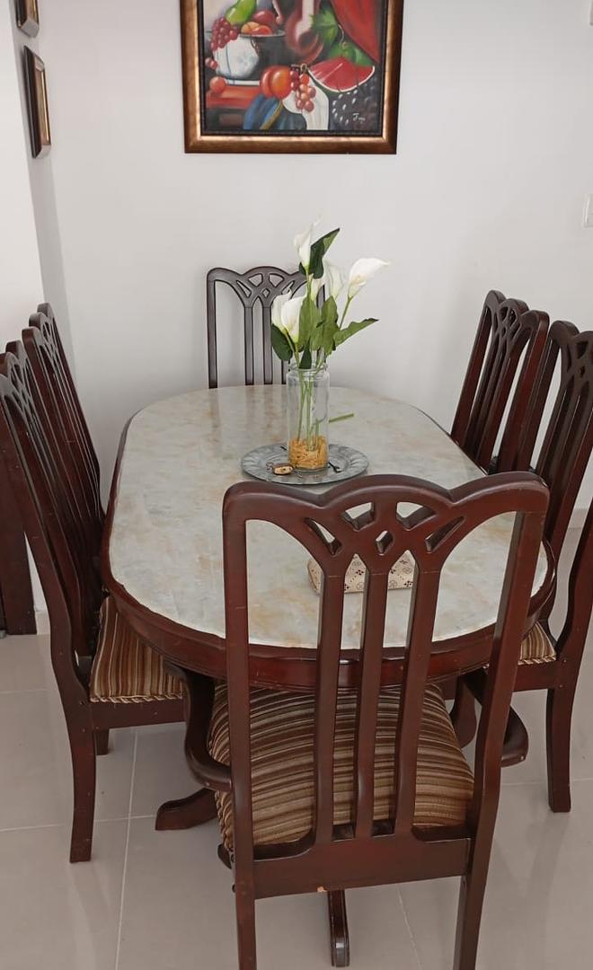 muebles y colchones - Comedor de 6 sillas en caoba pura