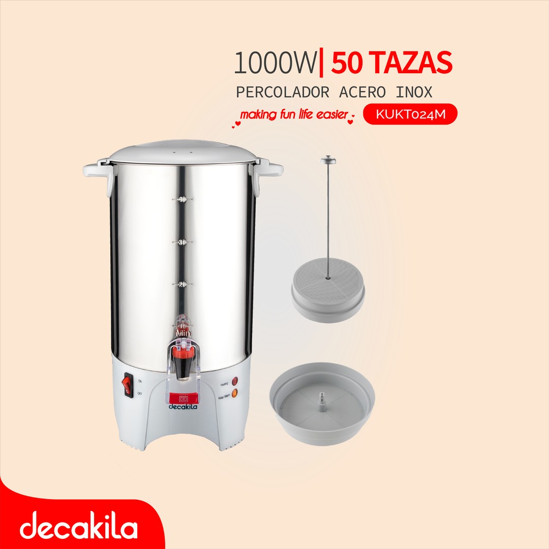 electrodomesticos - PERCOLADOR DE CAFE CAFETERA DE ACERO INOXIDABLE 50 TAZAS 1 LITRO 1