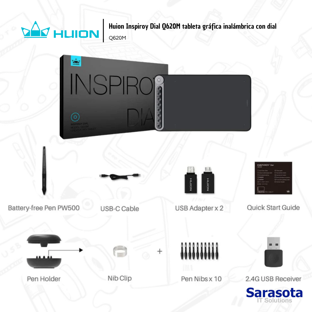 accesorios para electronica - Huion Inspiroy Dial tableta gráfica inalámbrica 1