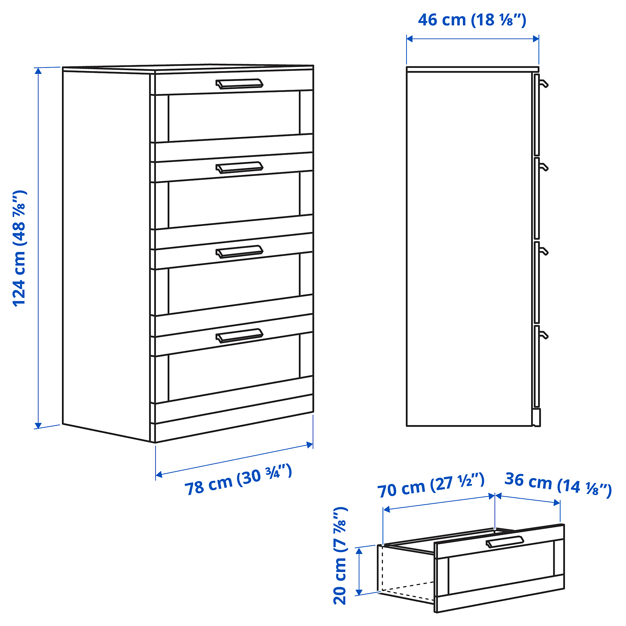 muebles y colchones - Gavetero alto de 4 gavetas   5