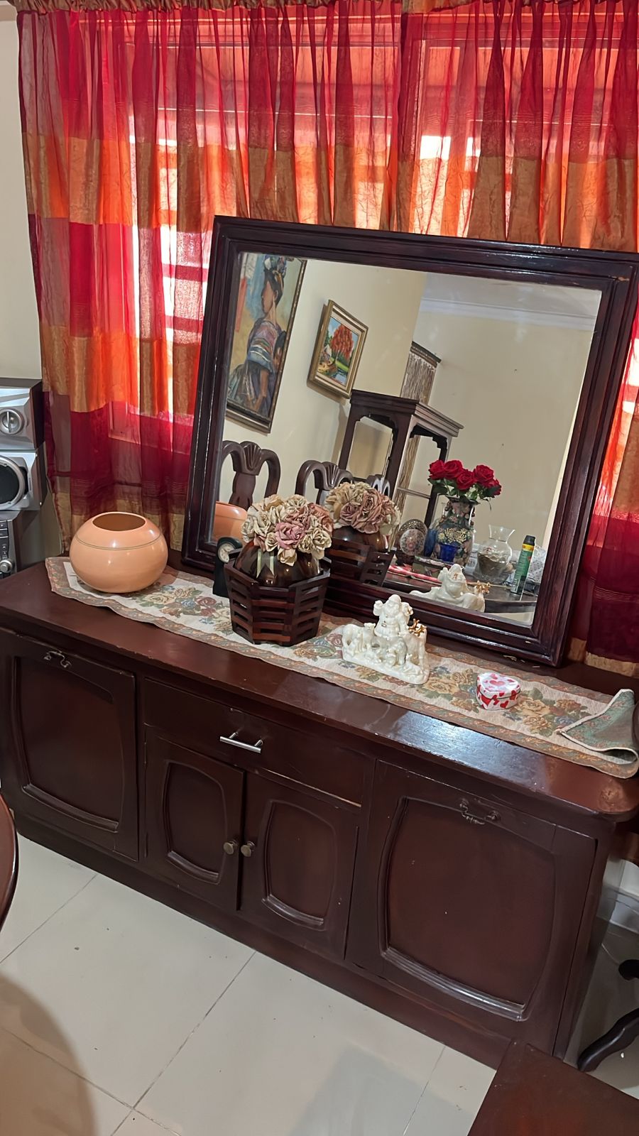 muebles y colchones - Credenza Caoba con su espejo 0