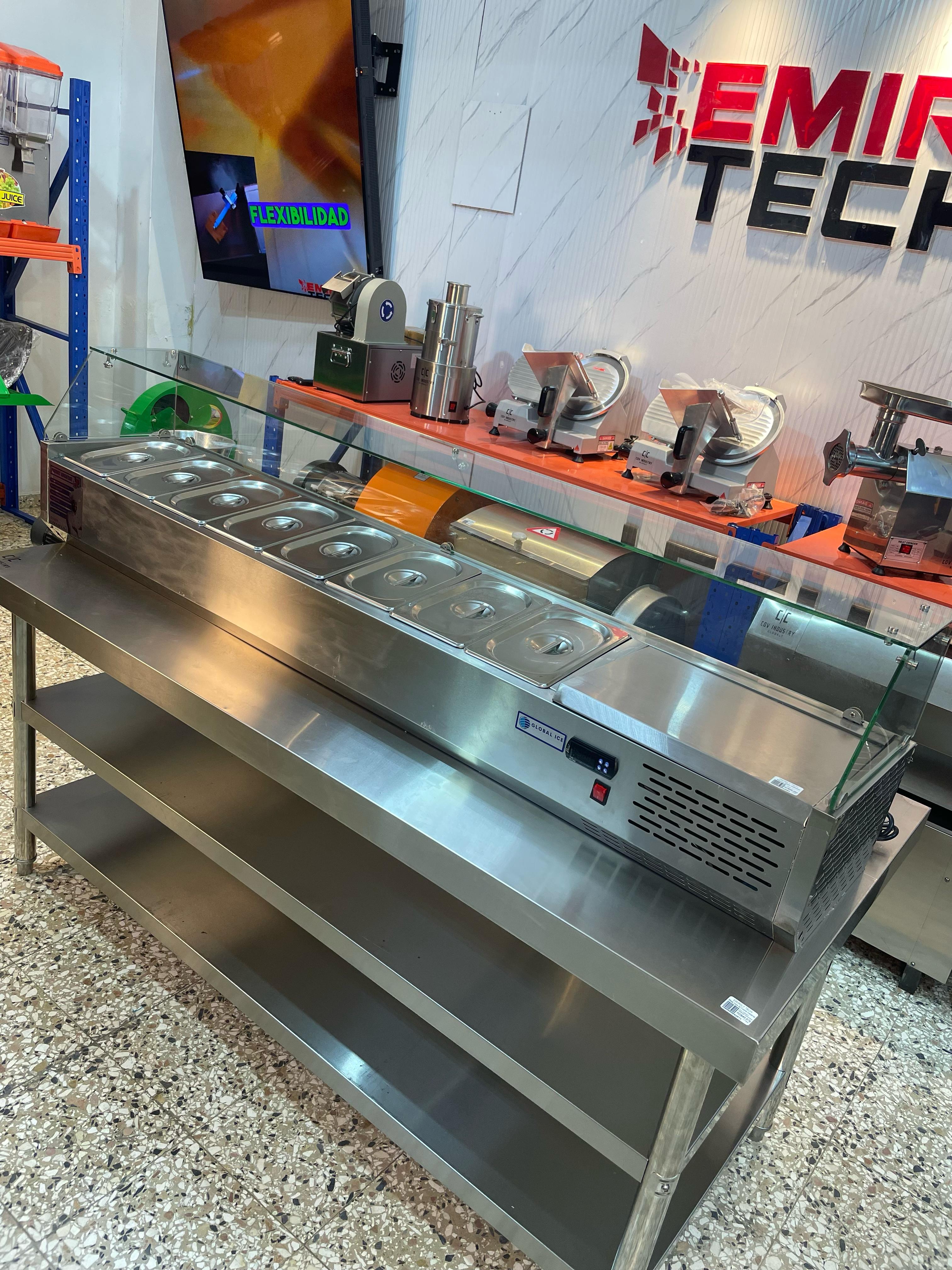 equipos profesionales - Ensaladera exhibidora vitrina fria barra ensaladas 3