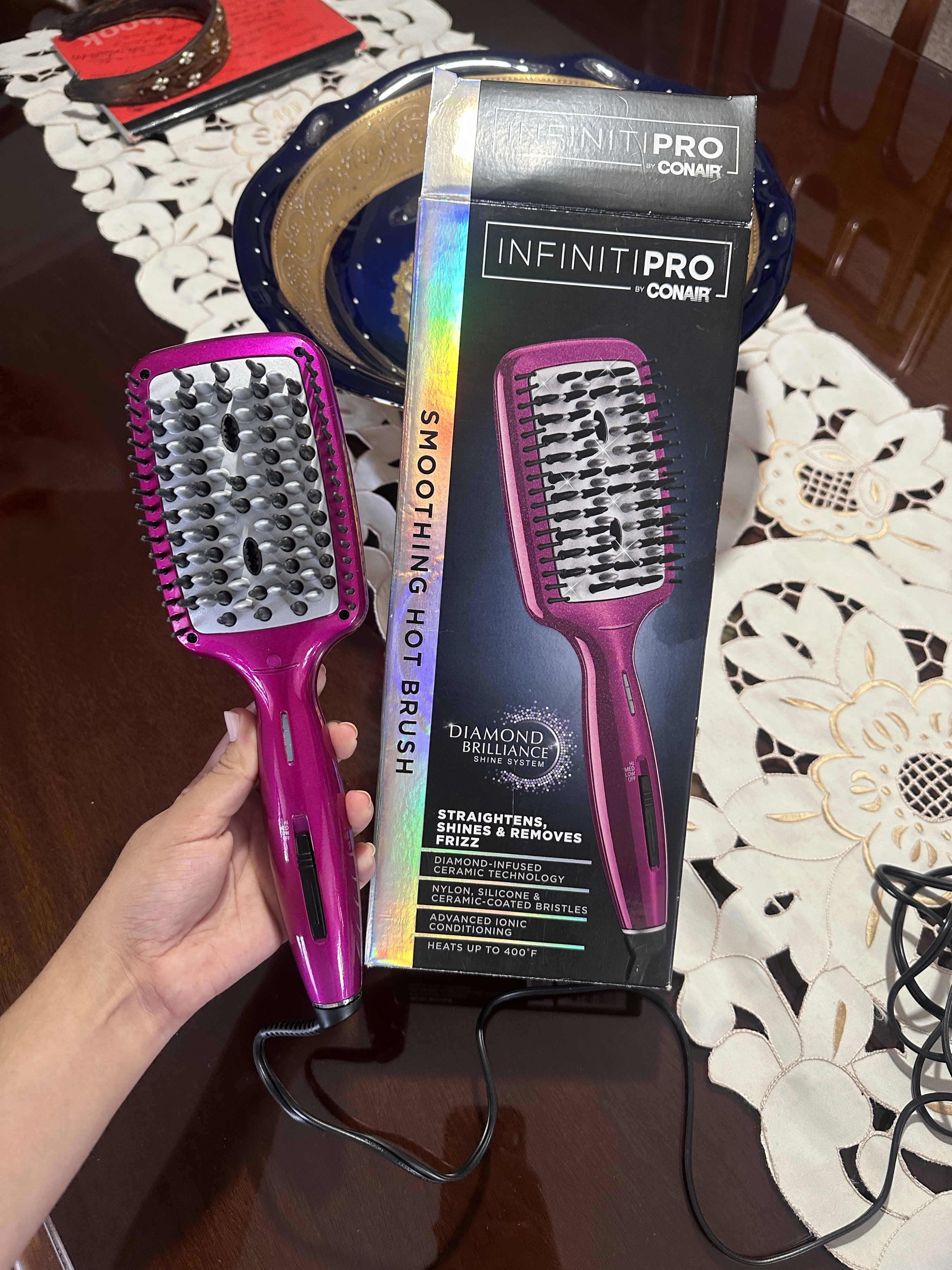 salud y belleza - Cepillo Alisador InfinitiPRO by Conair – Diamond Brilliance Hot Brush 0