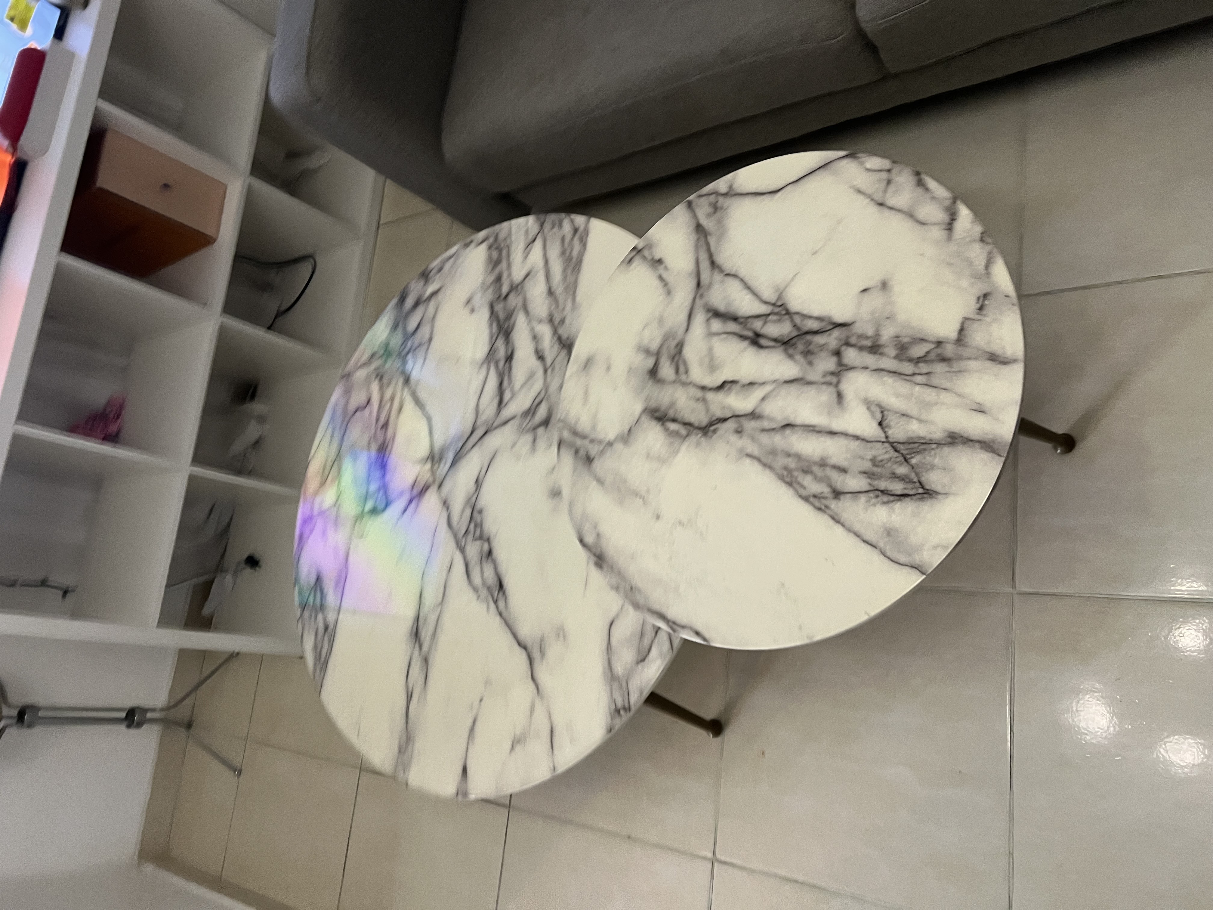 decoración y accesorios - mesas de centro con tope en laminado de mármol 2 4