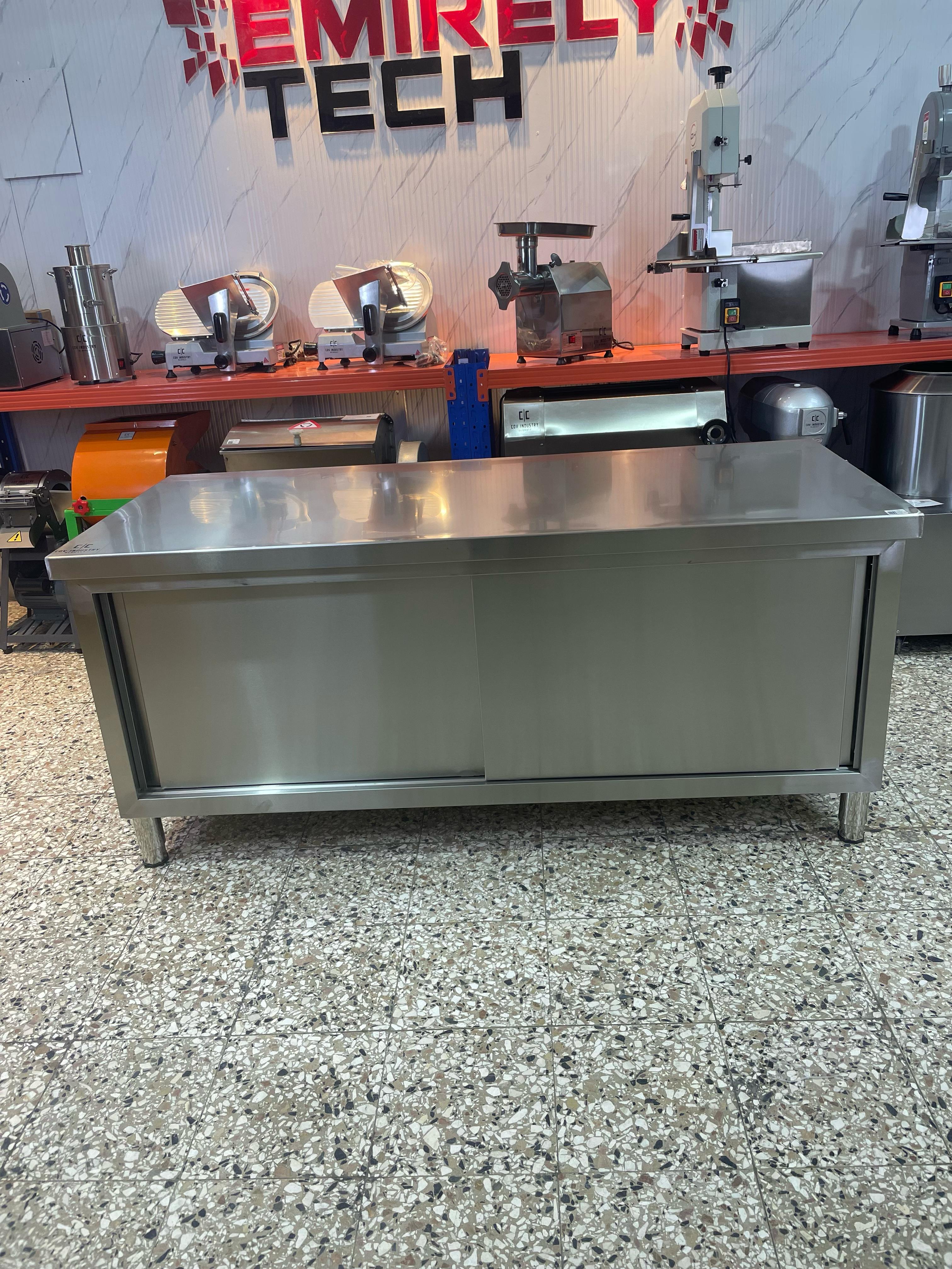 equipos profesionales - Mesa de trabajo de acero inoxidable tipo gabinete  8
