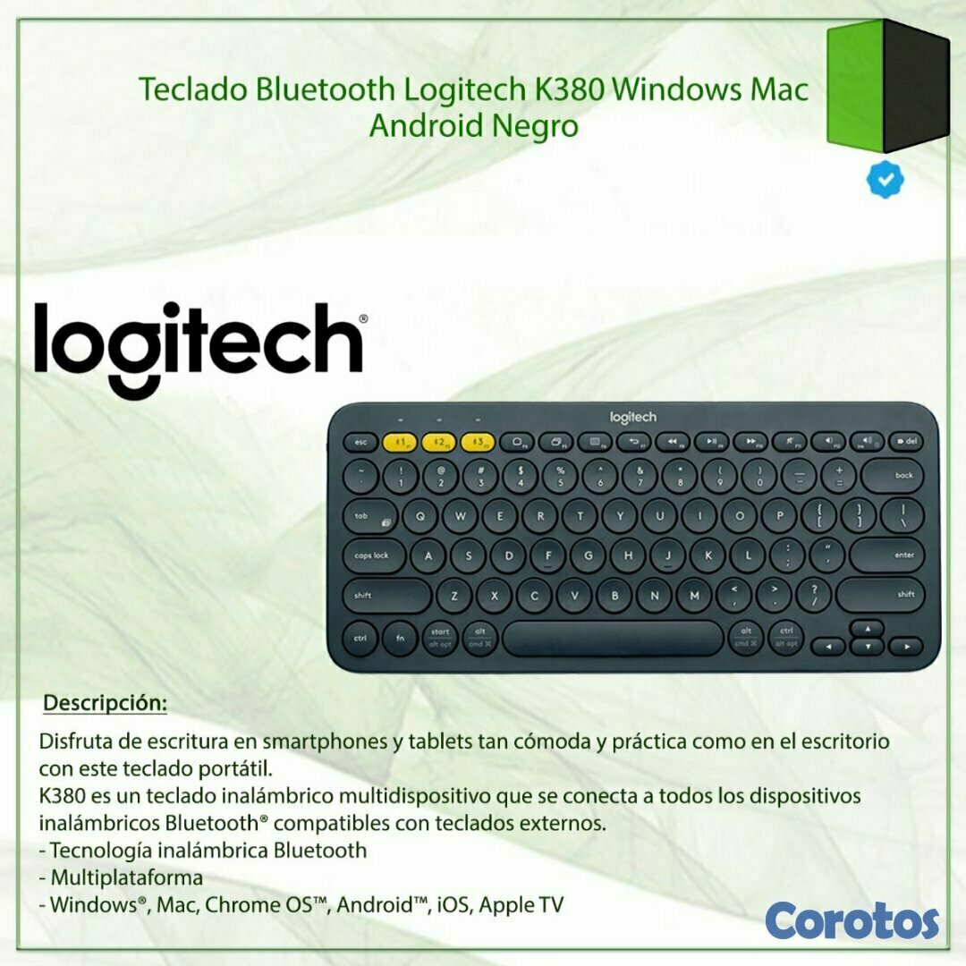 computadoras y laptops - TECLADO LOGITECH MULTI-DISPOSITIVO K380 , BLUETOOTH CLASSIC 3.0, RADIO DE ACCION 1