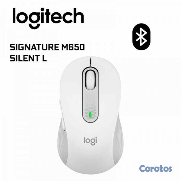 computadoras y laptops - MOUSE LOGITECH M650 LARGE BLUETOOTH BLANCO, PARA DERECHOS  1