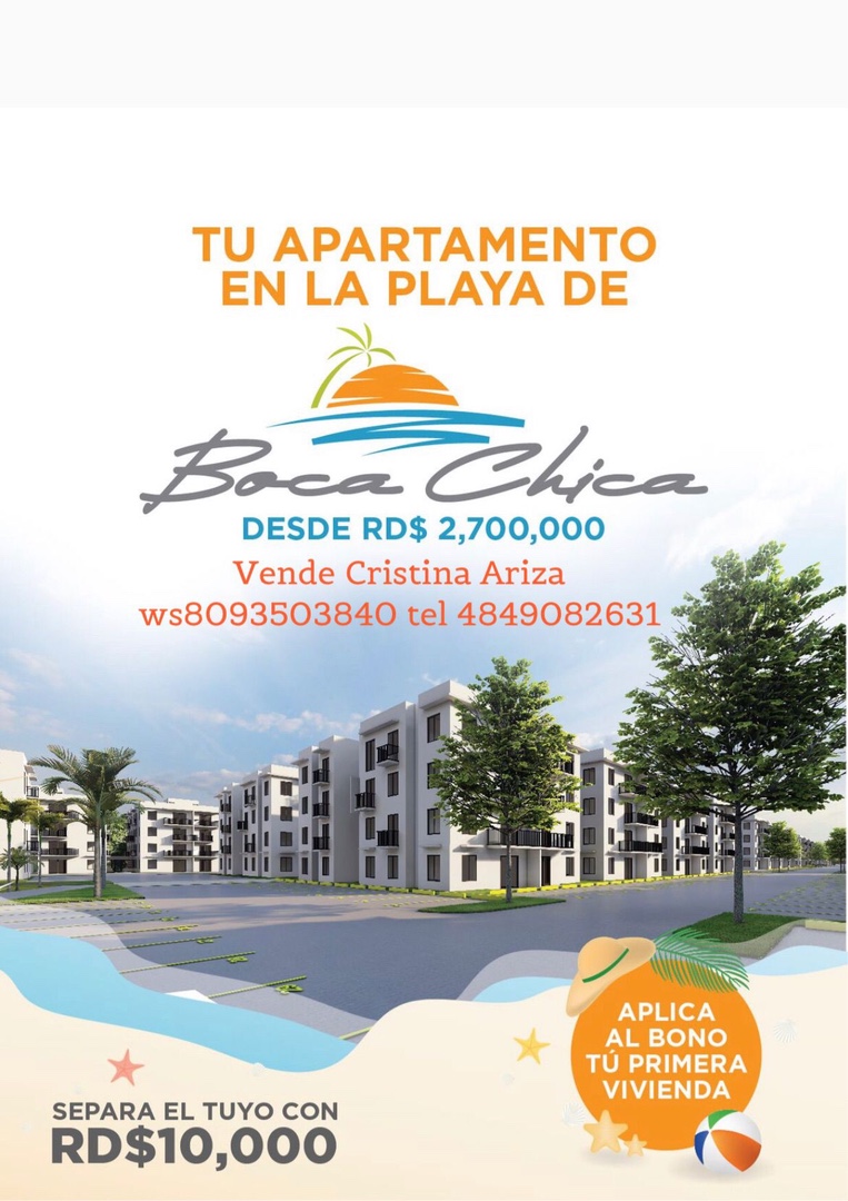 apartamentos - Boca chica separa con 10 mil pesos  5