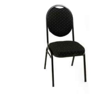 muebles y colchones - SILLA METAL NEGRA ALCOLCHADA