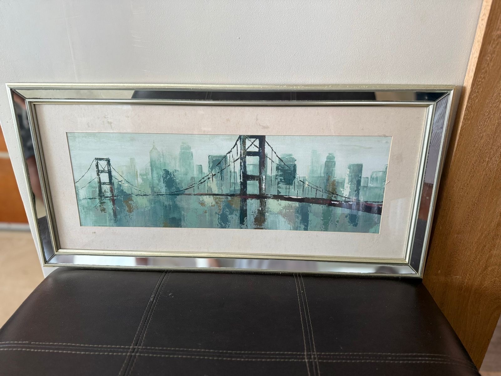 decoración y accesorios - Cuadro Puente Urbano con Marco Espejado – Estilo Contemporáneo