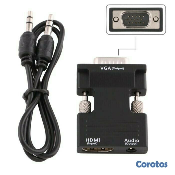 accesorios para electronica - Convertidor hdmi a vga + audio ideal para pc lapto 1