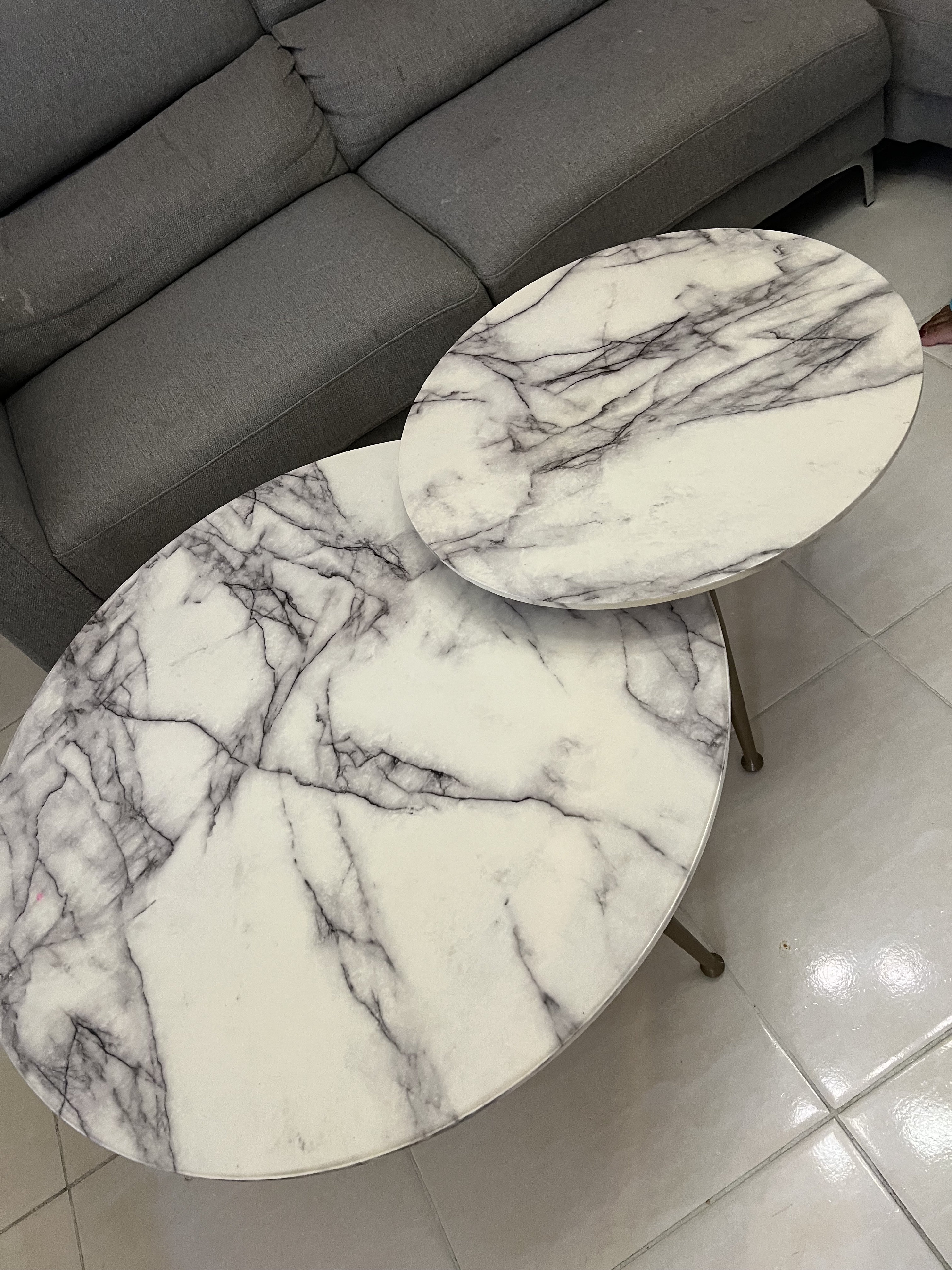 decoración y accesorios - mesas de centro con tope en laminado de mármol 2 5