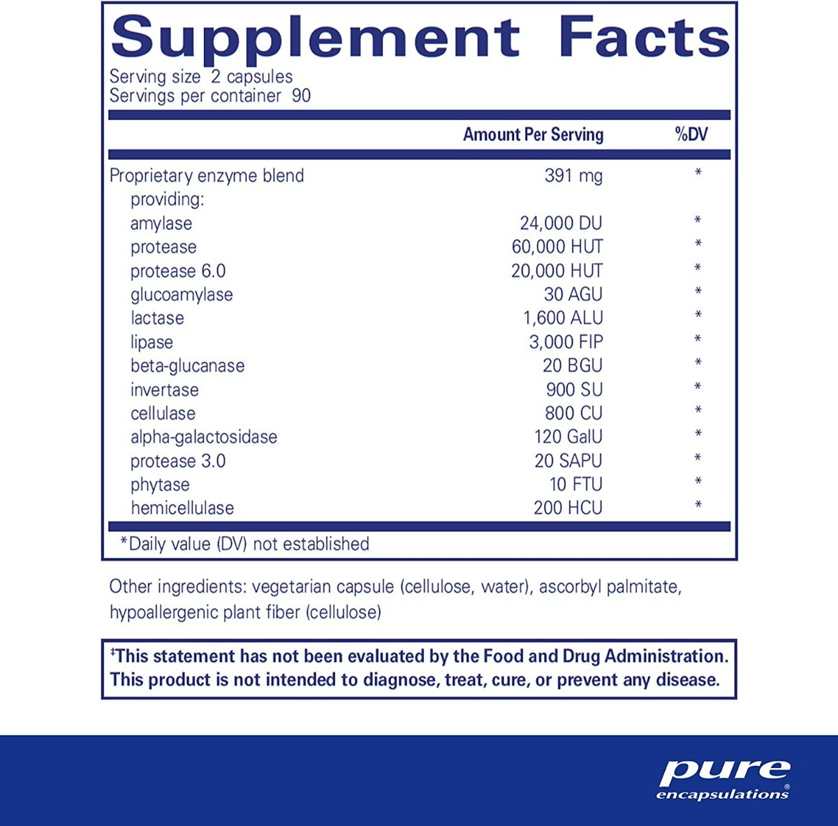 Salud y Equipamiento Médico - Enzimas Digestivas Pure 180 capsulas 1