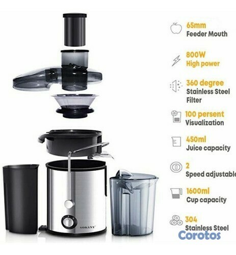 electrodomesticos - Extractor de jugo electrico para frutas y verduras Sokany sk-4000 6